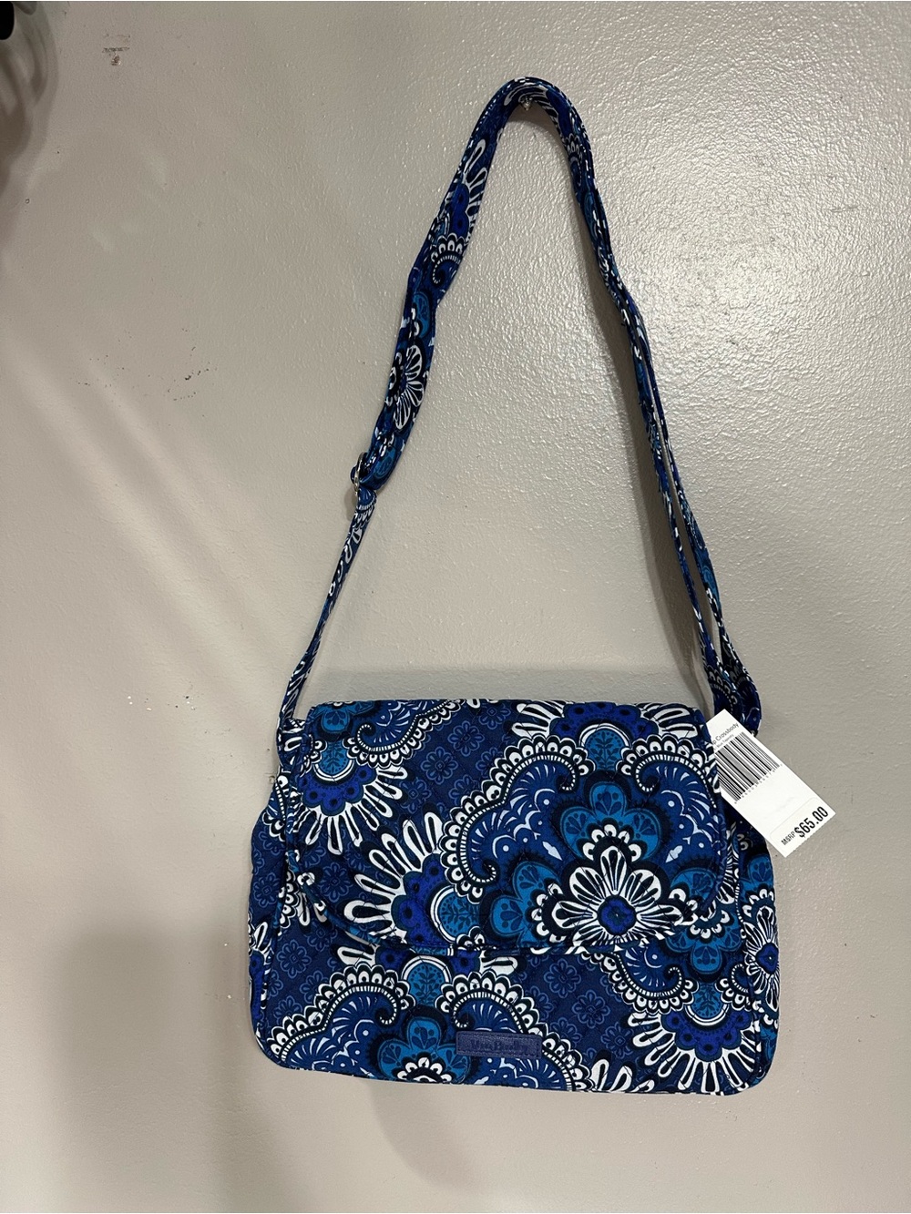 Vera Bradley Blue Paisley Quilted Shoulder Bag